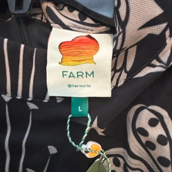 FARM RIO NWT Black & White Cerrado Sky Tulle Dress - Picture 2 of 6